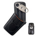 Porta Charutos Couro P/3 Charutos Com Cortador Metal Preto